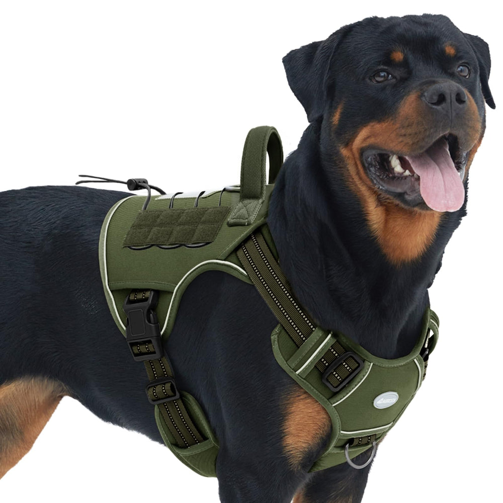 AUROTH Tactical Dog Harness front clip provides no-pull control for confident walks.