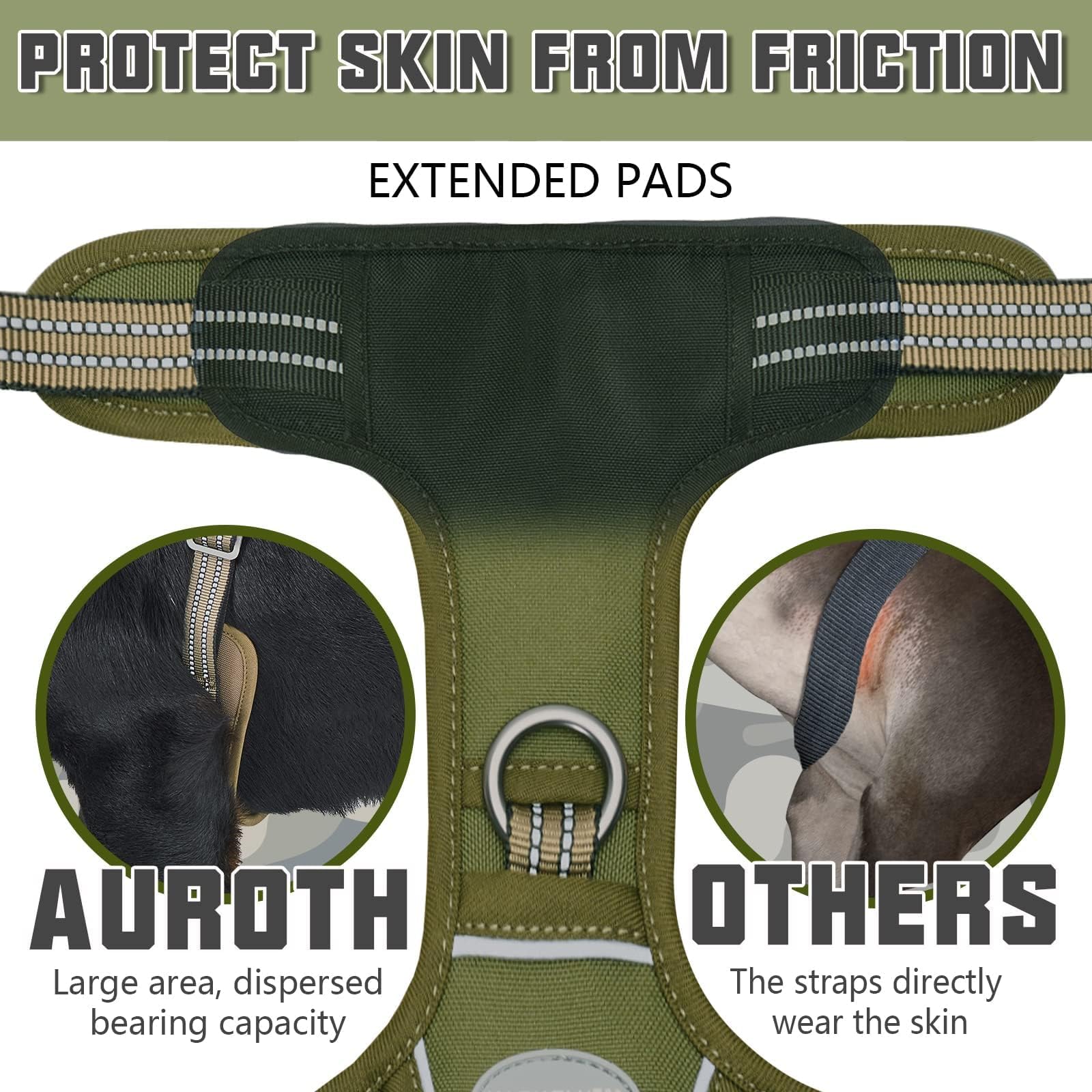 AUROTH Tactical Dog Harness molle side patches demonstrate gear-ready versatility.
