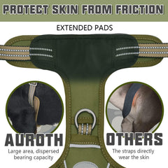 AUROTH Tactical Dog Harness molle side patches demonstrate gear-ready versatility.