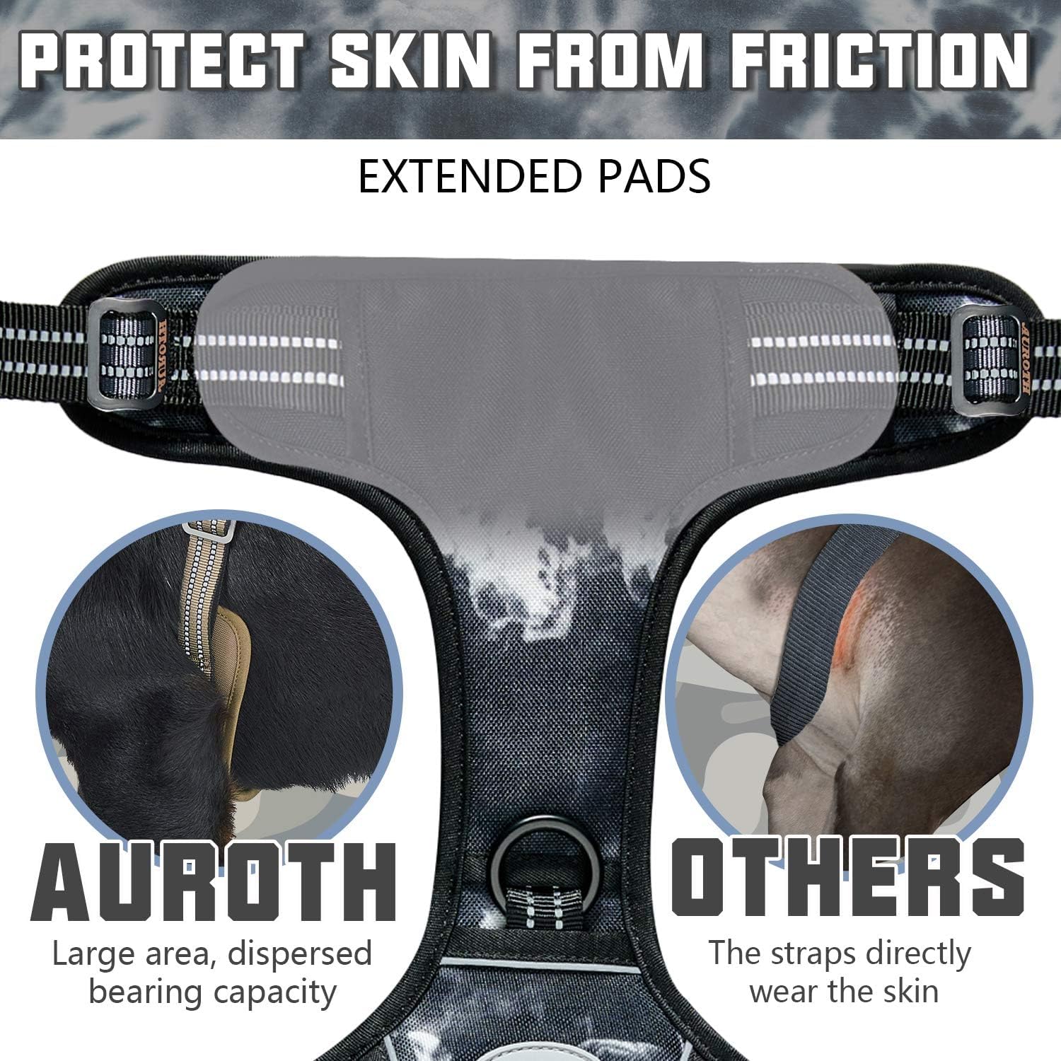AUROTH Tactical Dog Harness durability close-up of stitching and padding