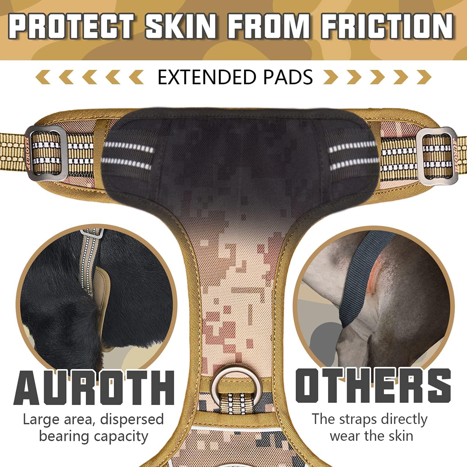 AUROTH Tactical Harness adjustable design ensures a snug, comfortable fit.