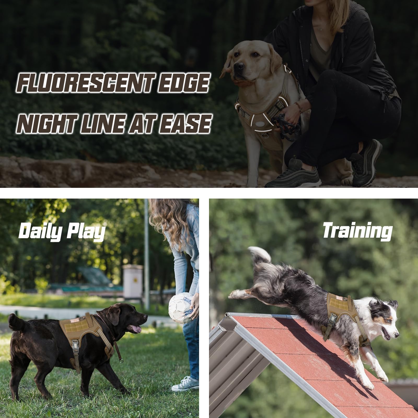 AUROTH Tactical Harness back clip on walks supports casual jogging with confidence