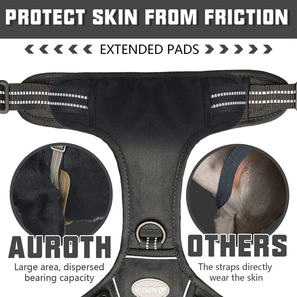 AUROTH Tactical Harness dual leash points for front training and back walking