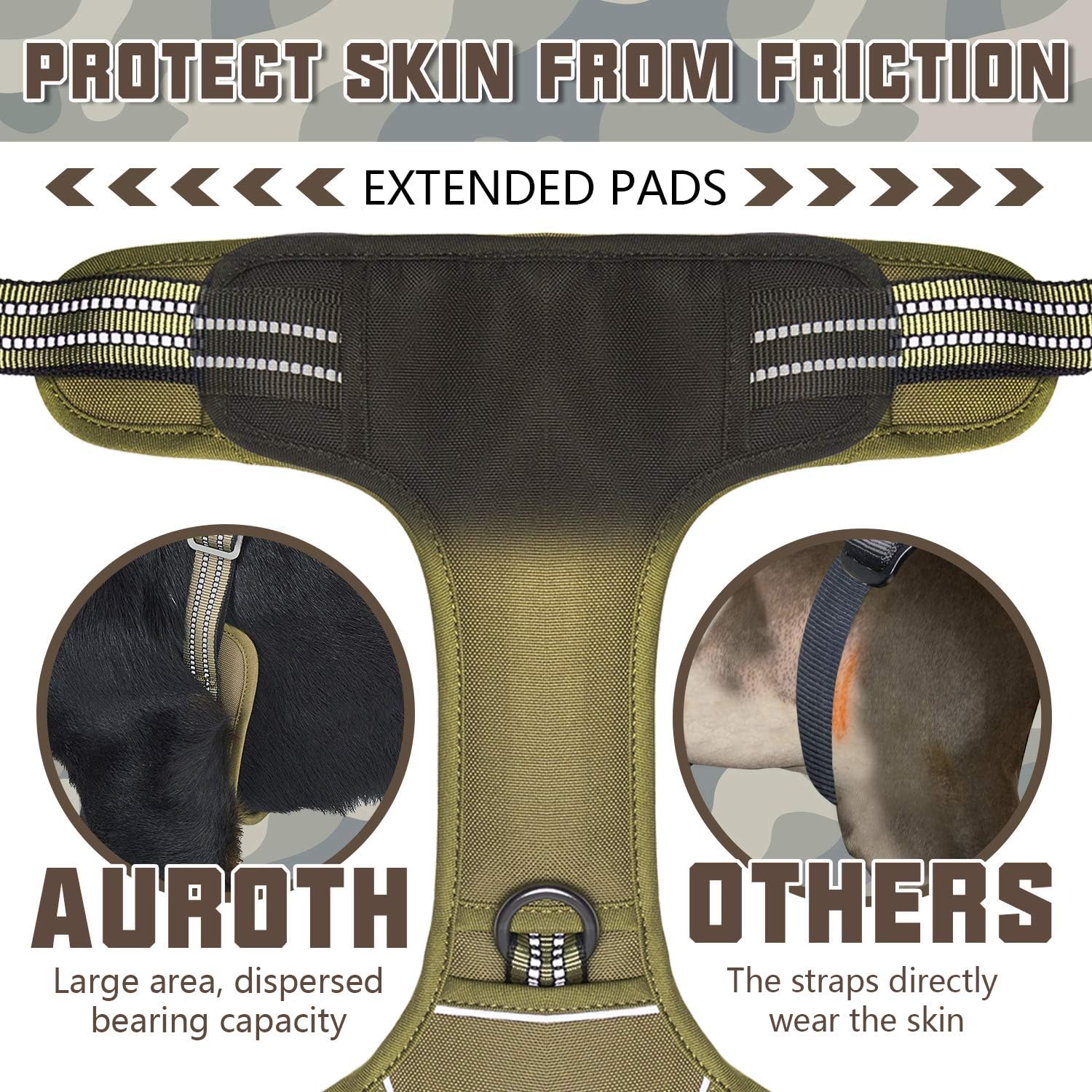AUROTH Tactical Harness padded chest and shoulders improve comfort on long outings