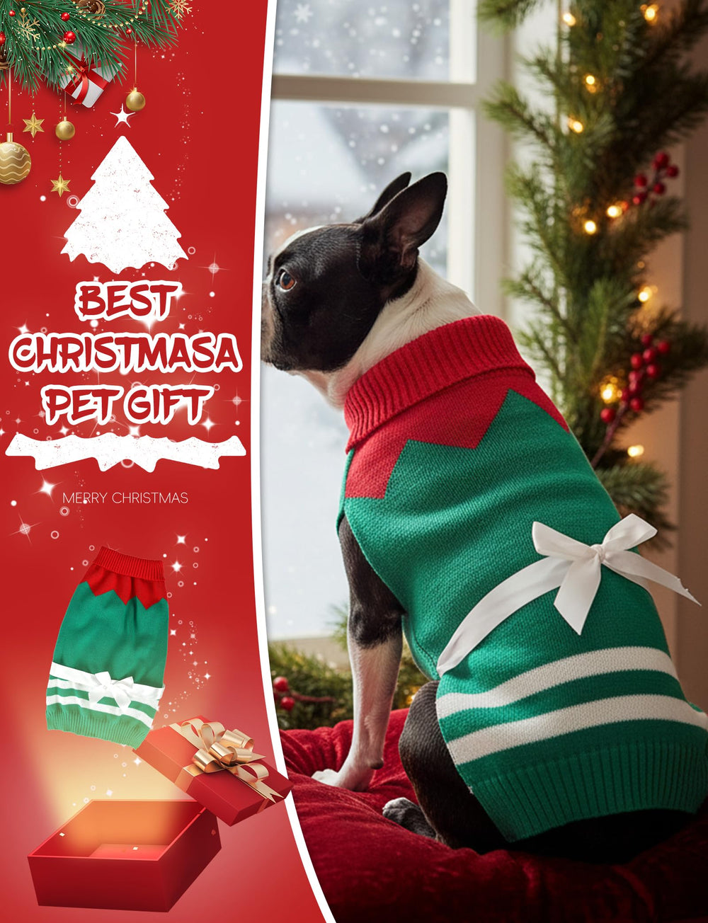 AURUZA pet sweater sleeveless turtleneck design for easy movement