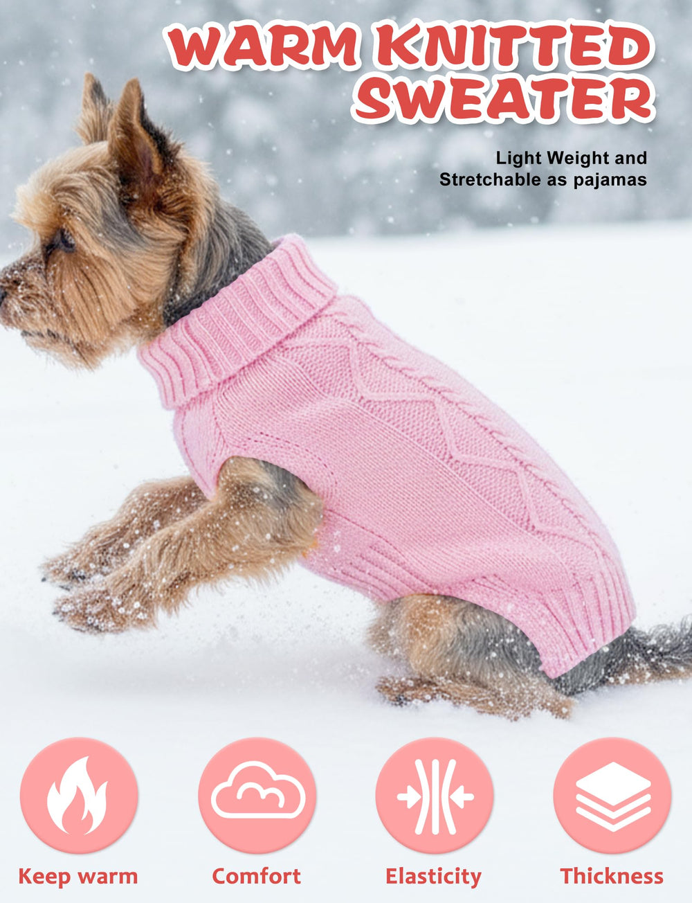 AURUZA sueter perro ajuste-comodo sin restringir movimiento