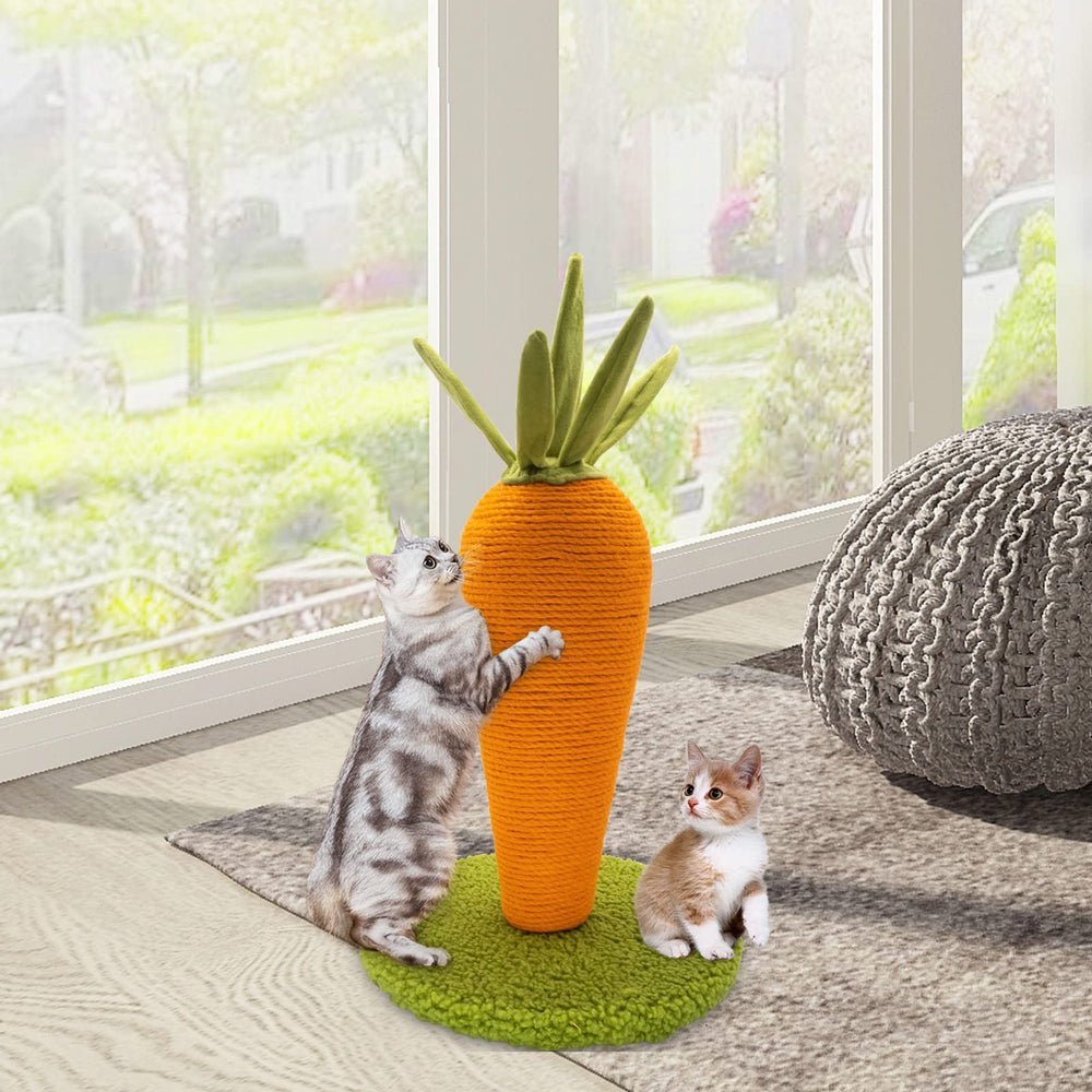 AUSCAT Carrot Scratching Post in a modern room decor.