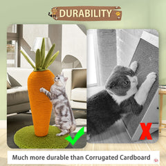 AUSCAT Carrot Scratching Post close-up of premium natural sisal rope.