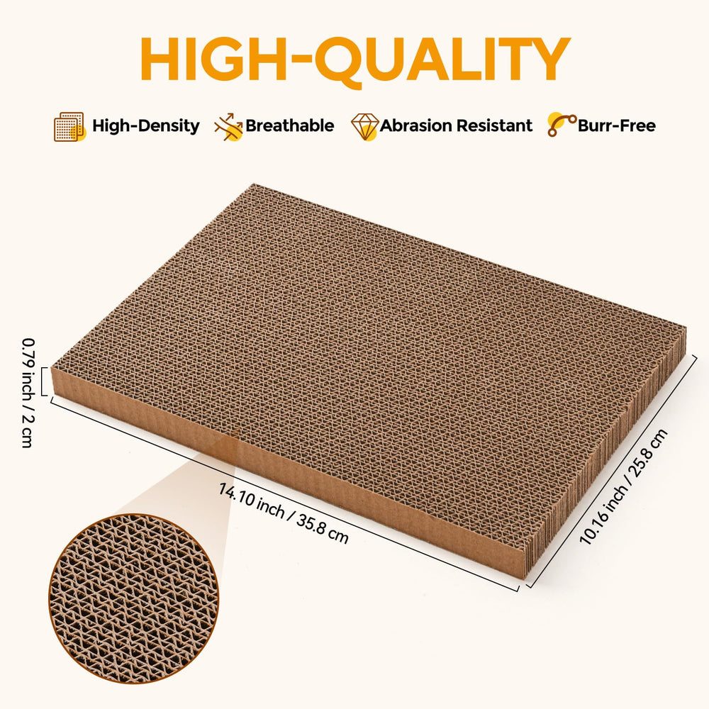 AUSCAT cat scratcher box top view emphasizing overall size for small to medium cats