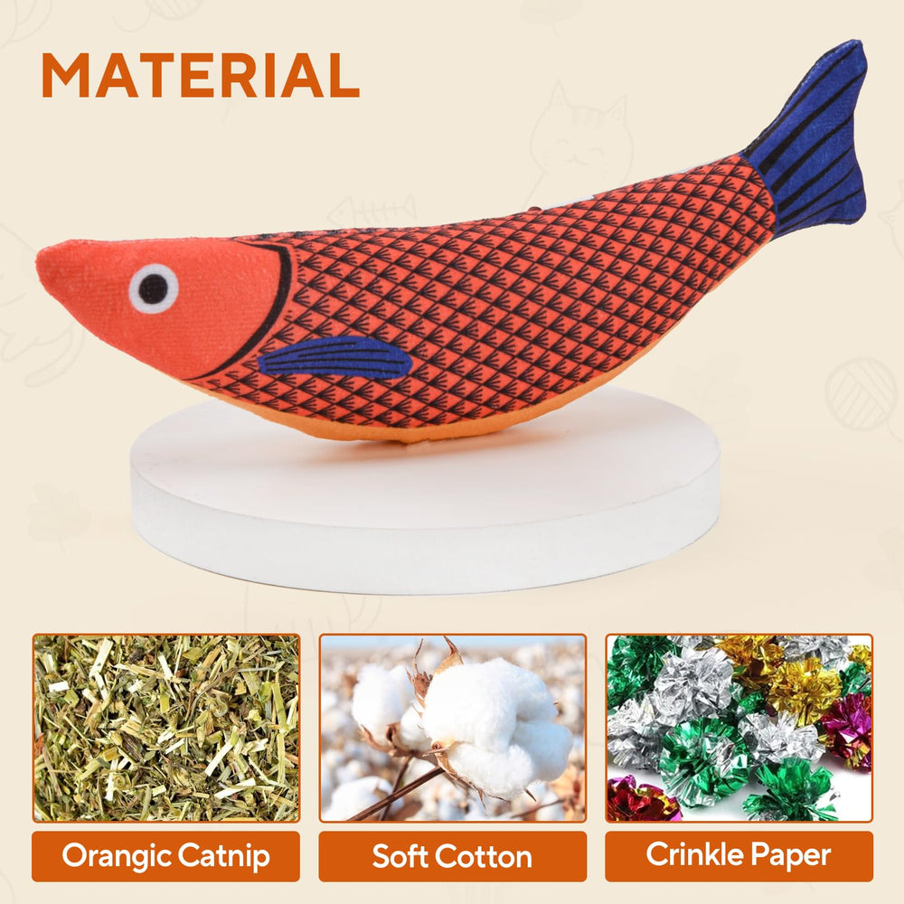 AUSCAT catnip fish toy features soft plush for safe play.