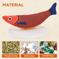 AUSCAT catnip fish toy features soft plush for safe play.