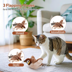AUSCAT Flappy Bird Toy includes a catnip pouch to boost attraction and activity.