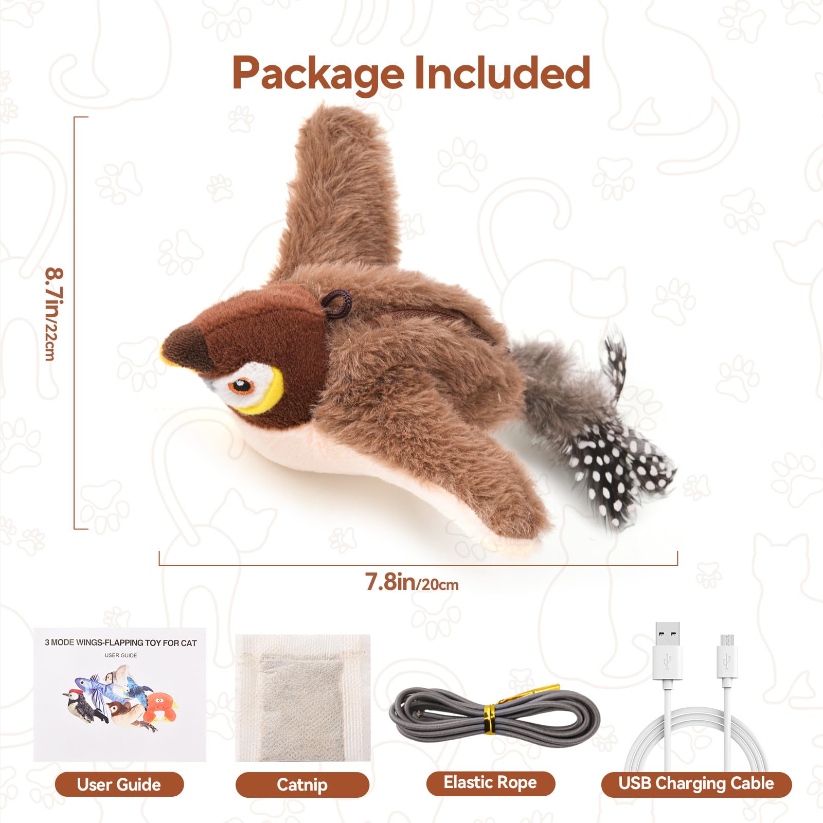AUSCAT Flappy Bird Toy can be hung using the included hook and rope for varied play.