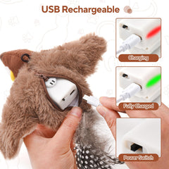 AUSCAT Flappy Bird Toy features soft plush and durable feathers for safe, long-lasting play.