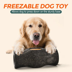 AUSCAT Indestructible dog toy center hole for frozen treats and licking sessions.