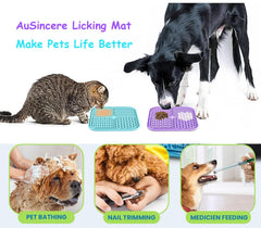 AUSINCERE lick mat four textures ideal for spreadable treats and slow feeding.