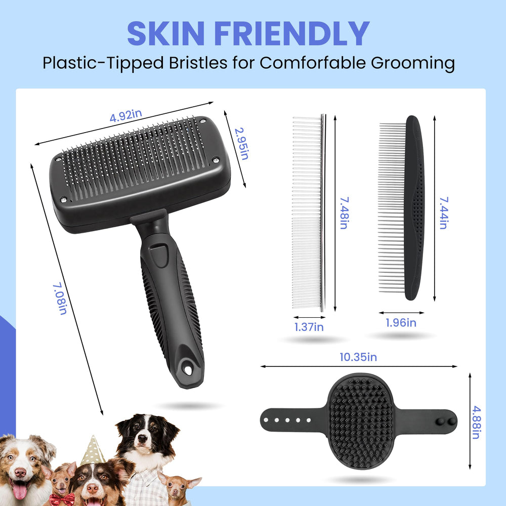 AUSRKI 5-in-1 professional grooming kit layout shows all tools for complete home grooming.