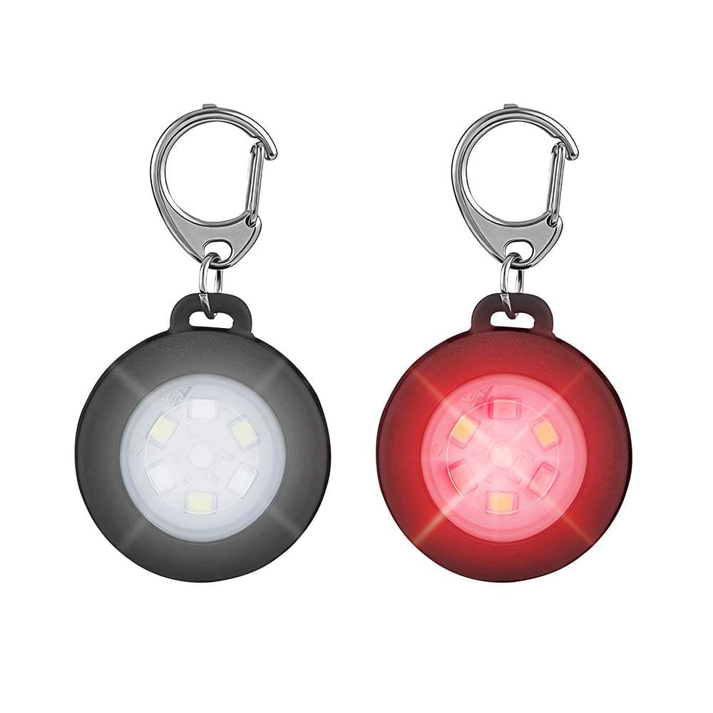 AutoEuropa LED dog collar light front view shows compact visibility for night walks.