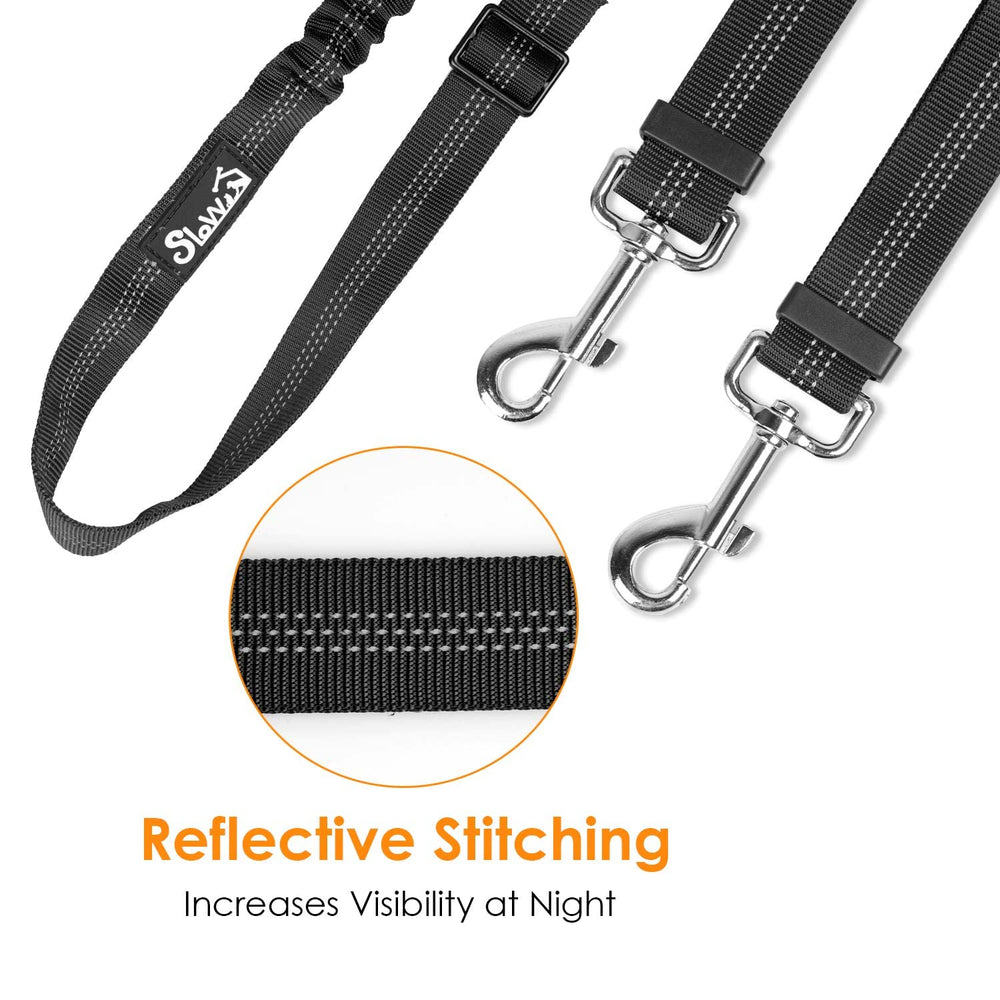 AUTOWT adjustable-length buckle demonstrates 18–24 inch leash setup.