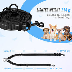 AUTOWT double dog leash adjustable length 18–24 inches for comfort