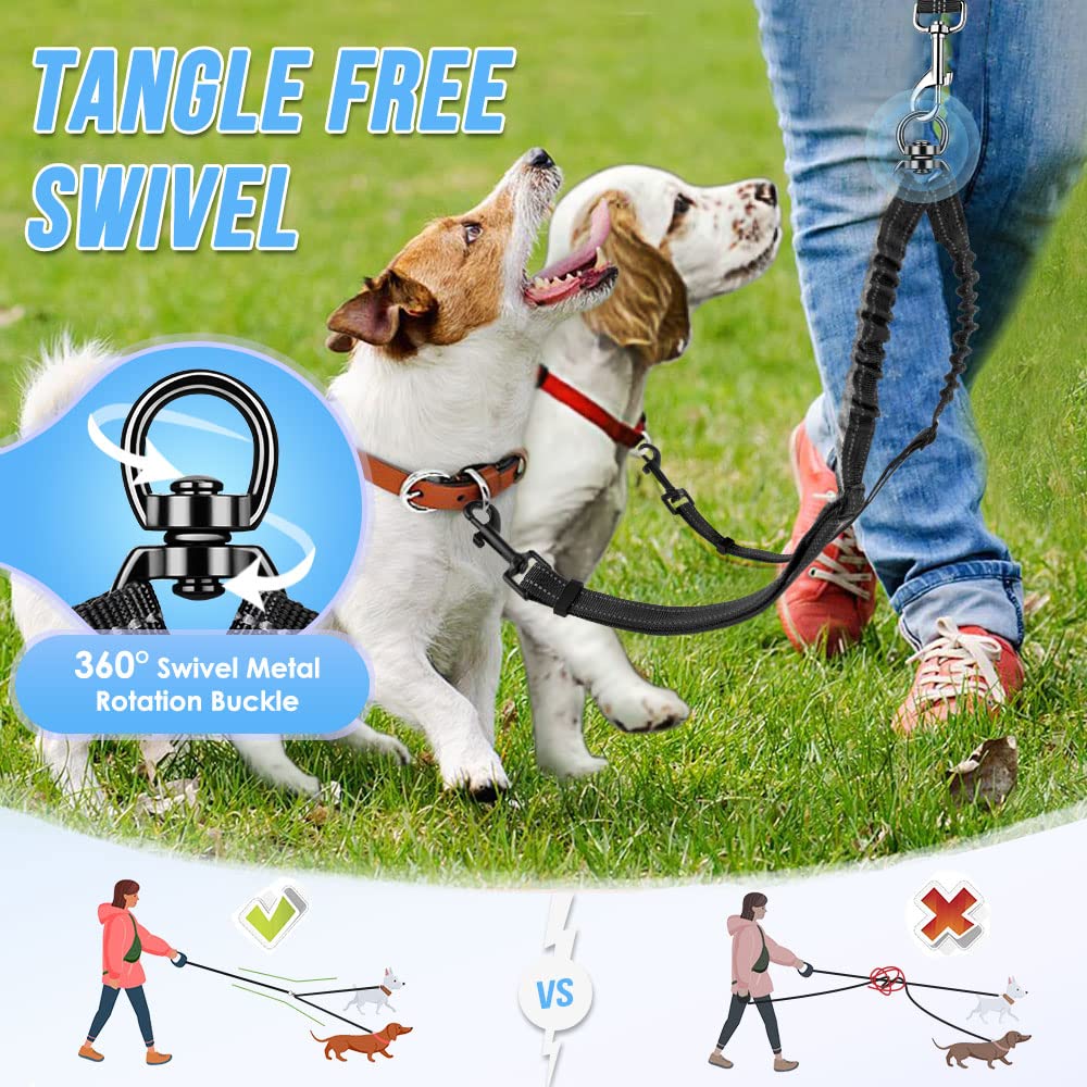 AUTOWT double dog leash secure harness connections for stable control