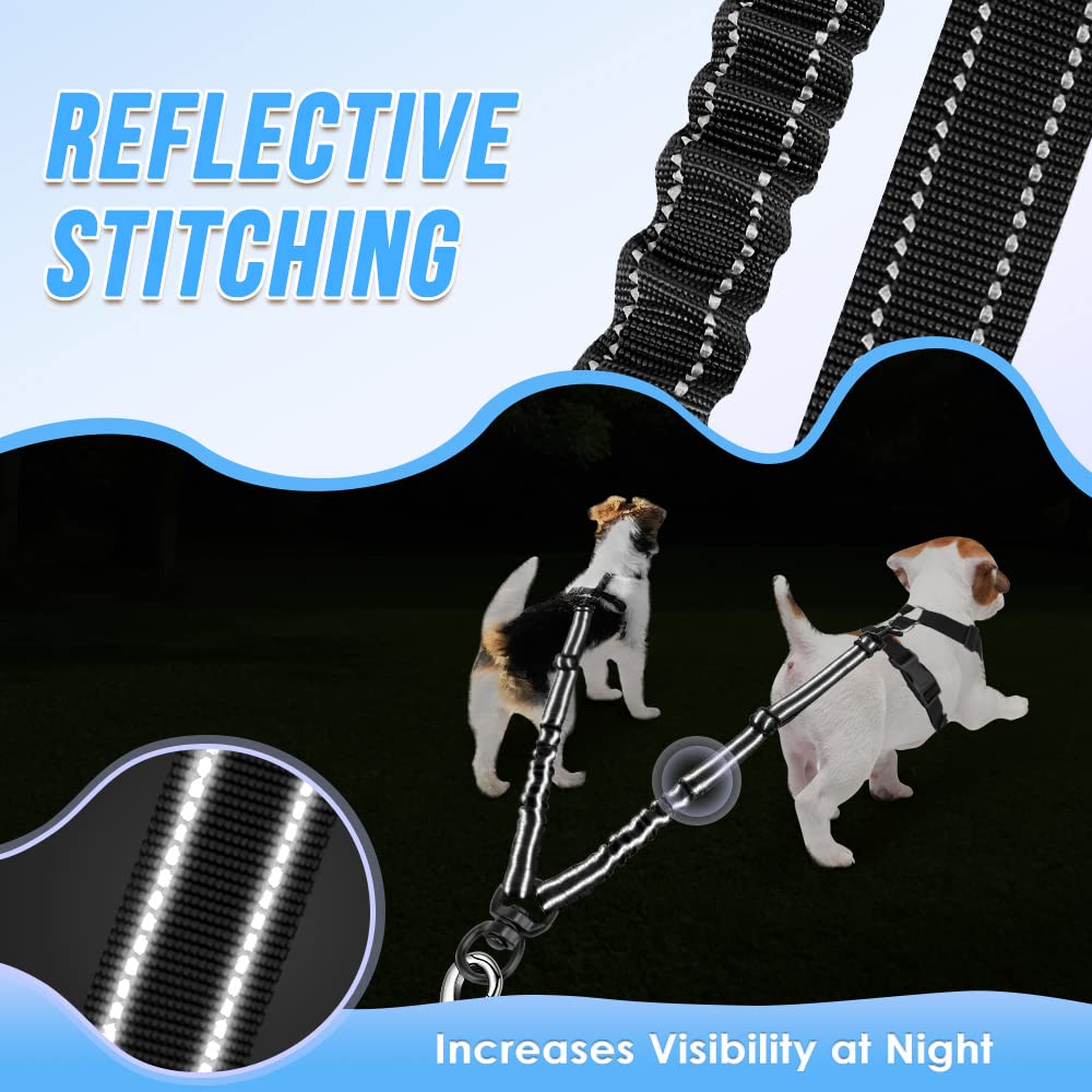 AUTOWT double dog leash night-walking safety with visibility near traffic
