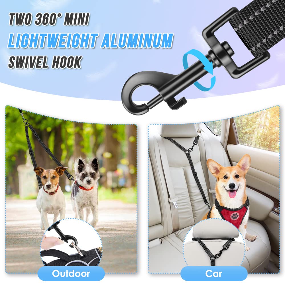AUTOWT double dog leash reflective stitching improves night visibility