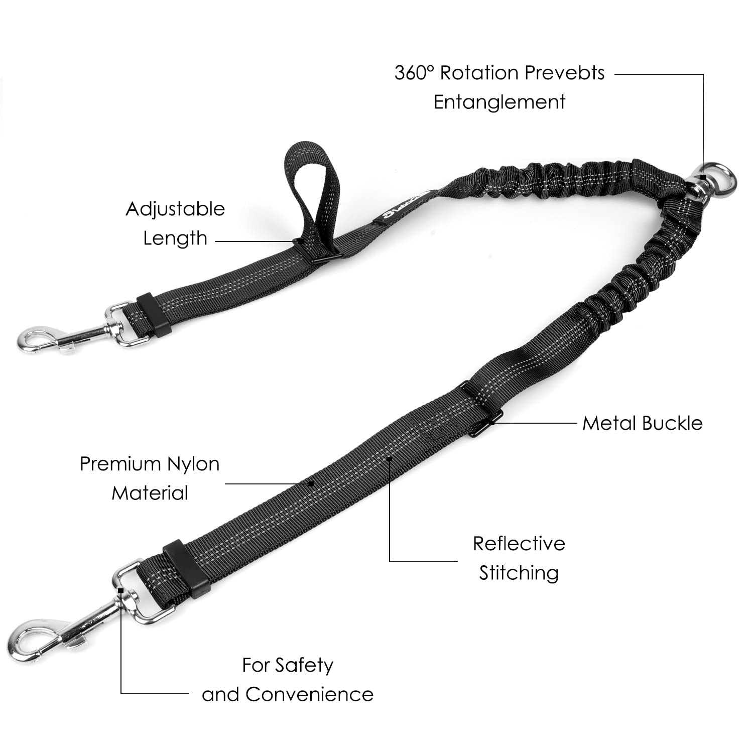AUTOWT heavy-duty metal hardware showcased on the leash.