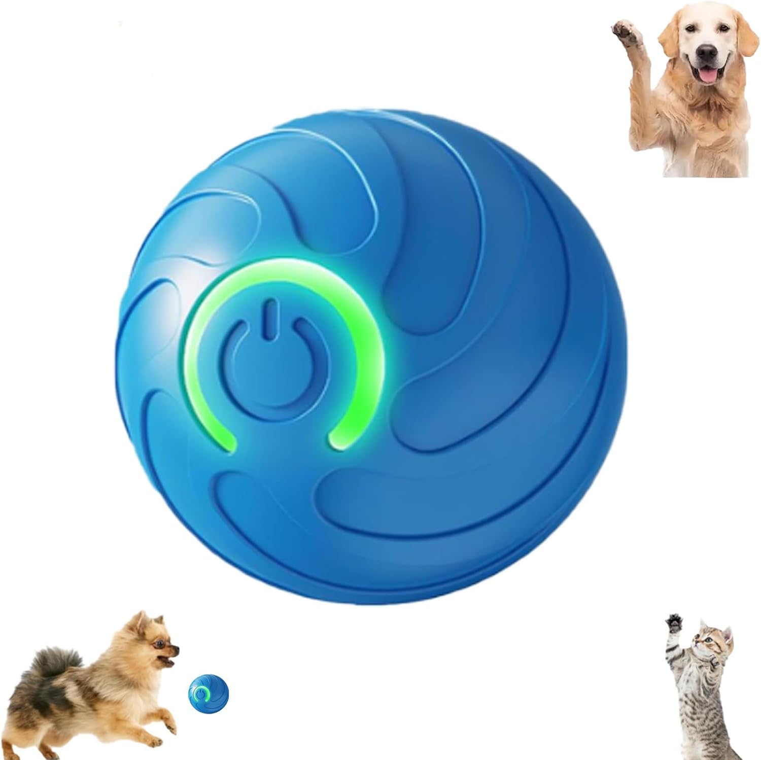 Autrety smart jumping ball on floor provides indoor entertainment with auto-bounce for cats.
