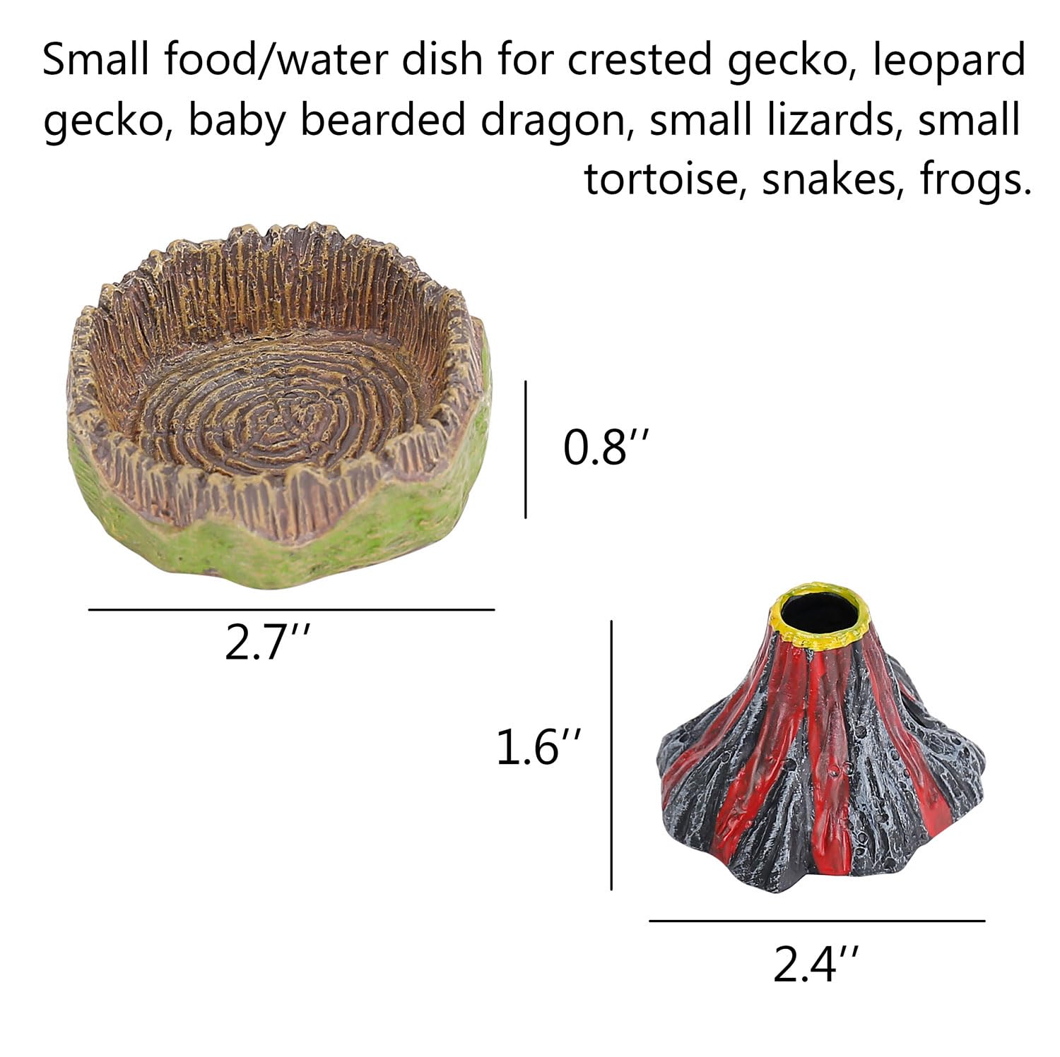 AUTSEEYS juvenile bearded dragon feeder demonstrates compact bowls for small lizards.