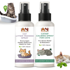 AutumnNest catnip calming spray bottle ready for stress relief in cat-friendly spaces.