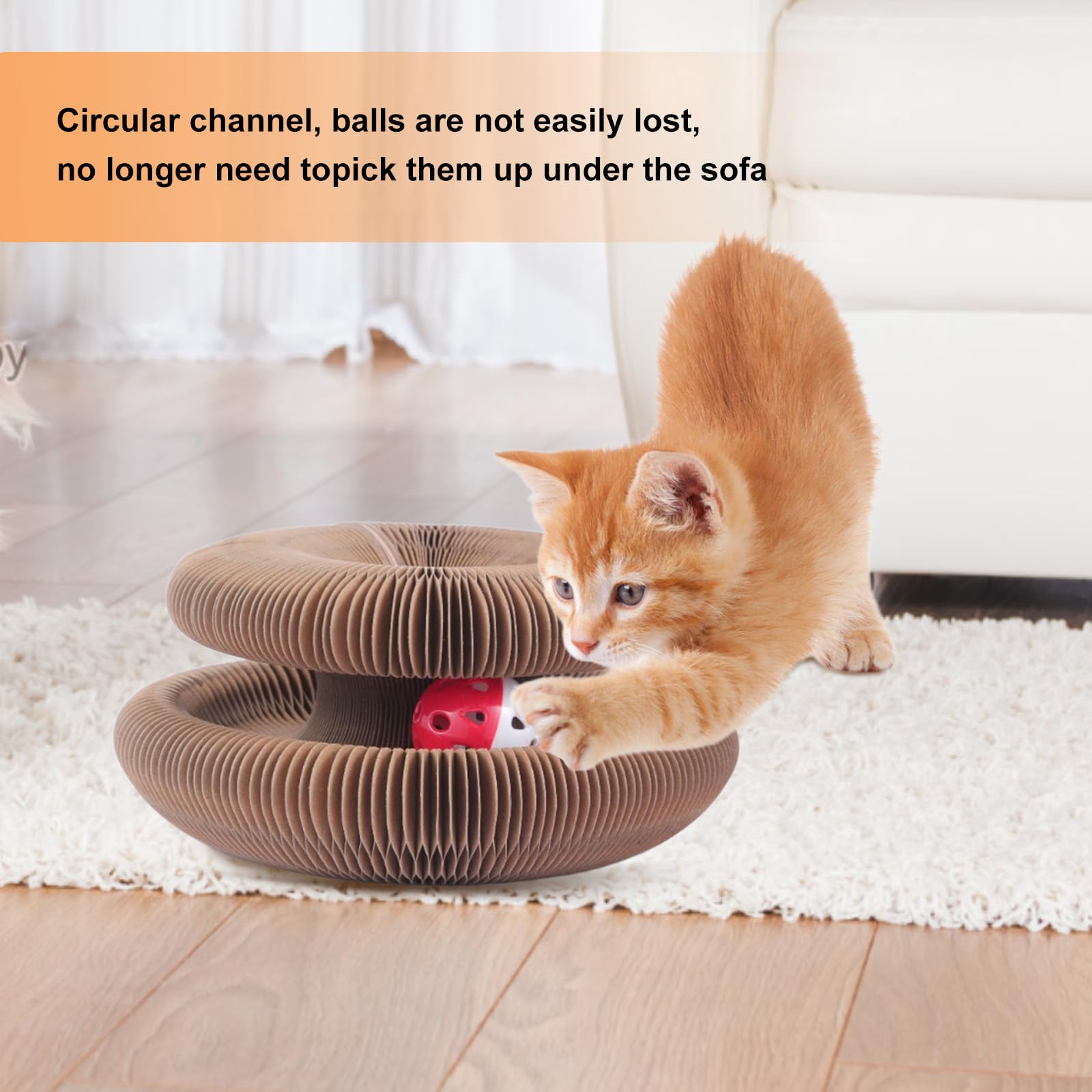 Autyomo Kitty Curlz scratch-resistant cardboard ensures durable, long-lasting use.