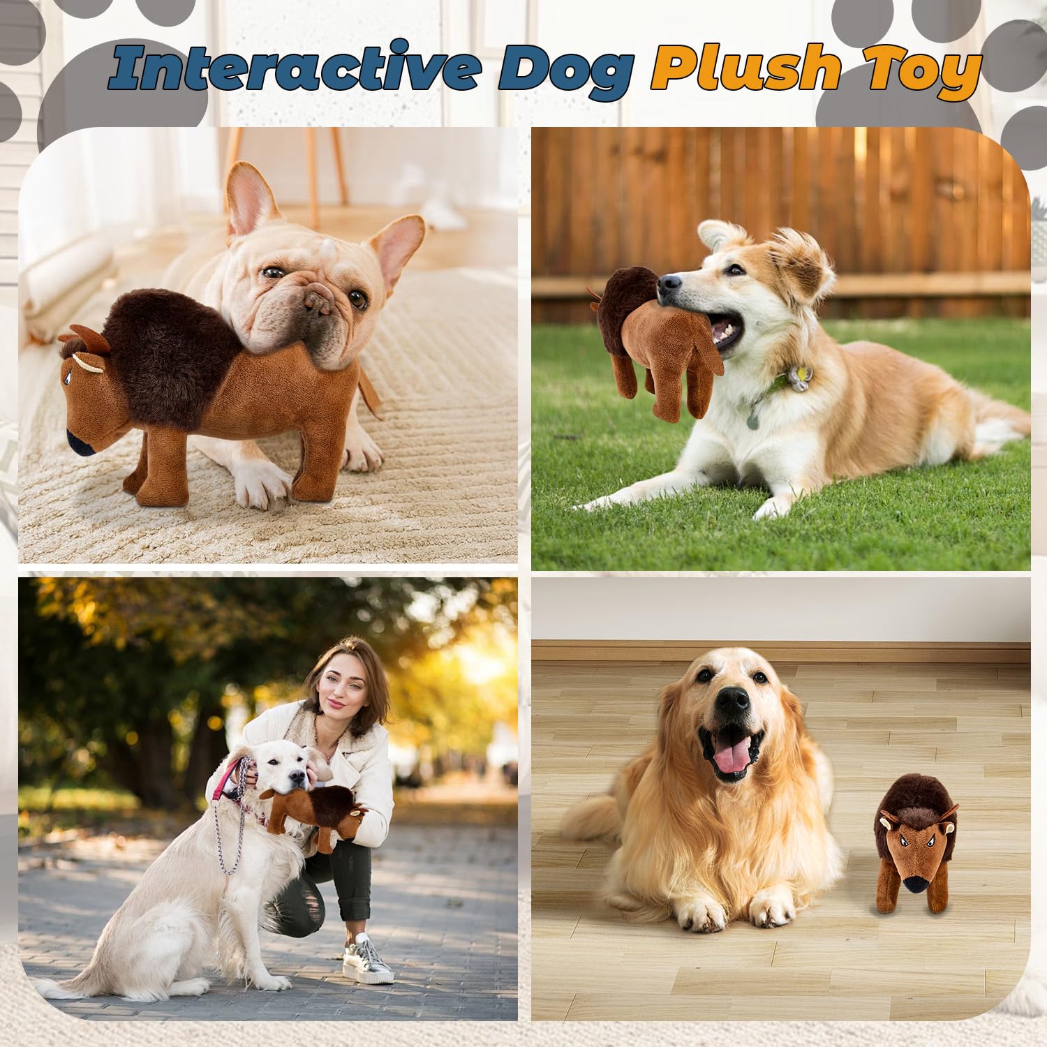 Auvitaya cow plush toy in two colors for variety and fetch.
