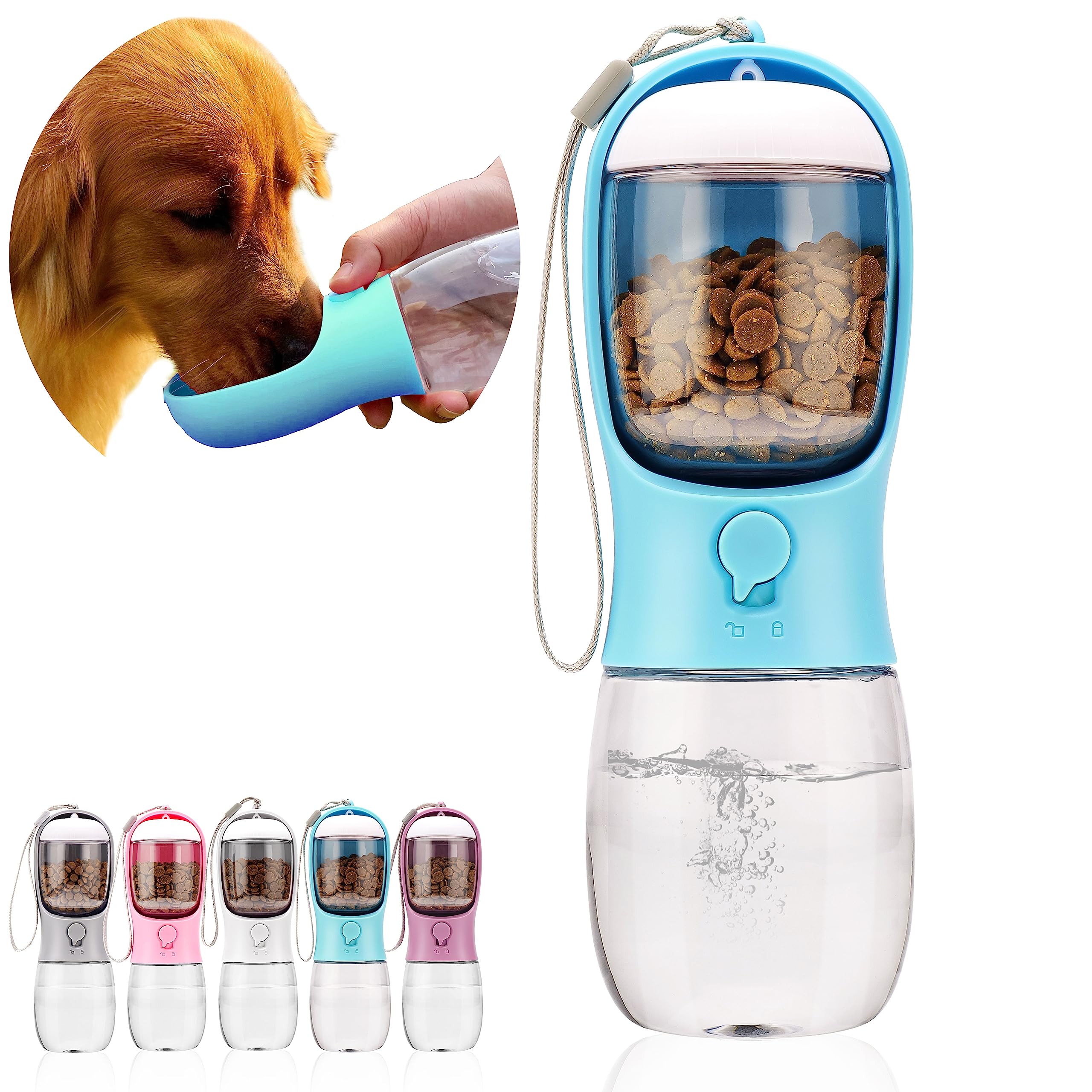 AVELORA dog water bottle 10oz compact for on-the-go hydration on walks.