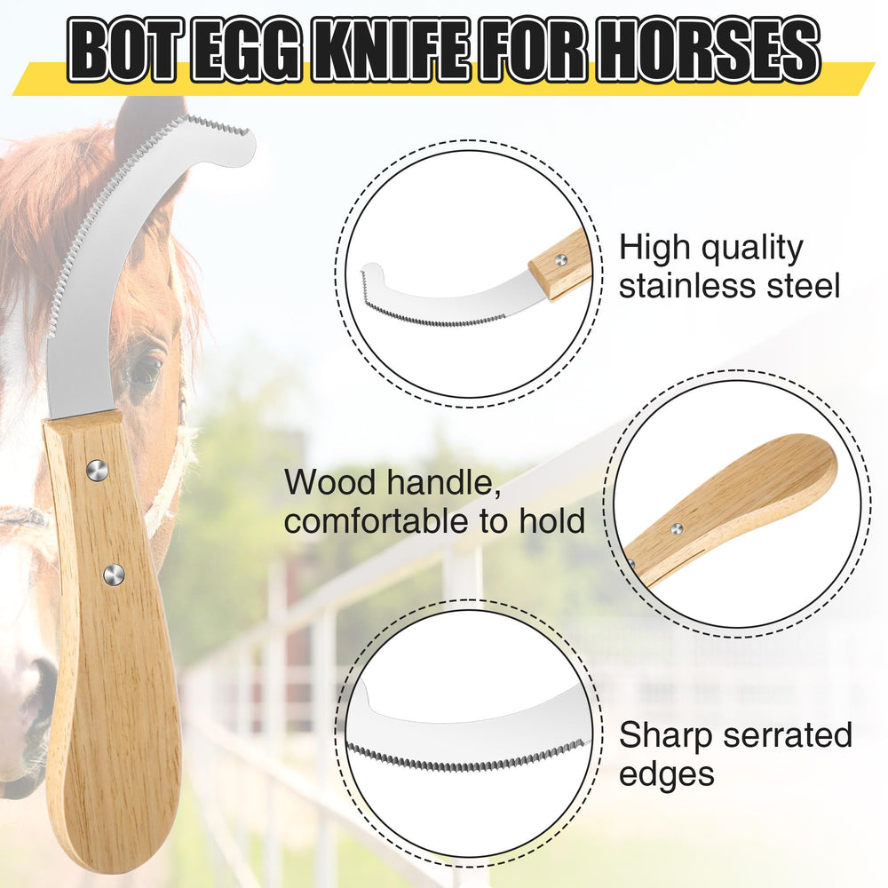 Avenuebool Bot Egg Knife removes bot eggs safely on horses with a sharp, rust-resistant blade