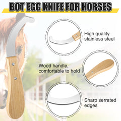 Avenuebool Bot Egg Knife removes bot eggs safely on horses with a sharp, rust-resistant blade