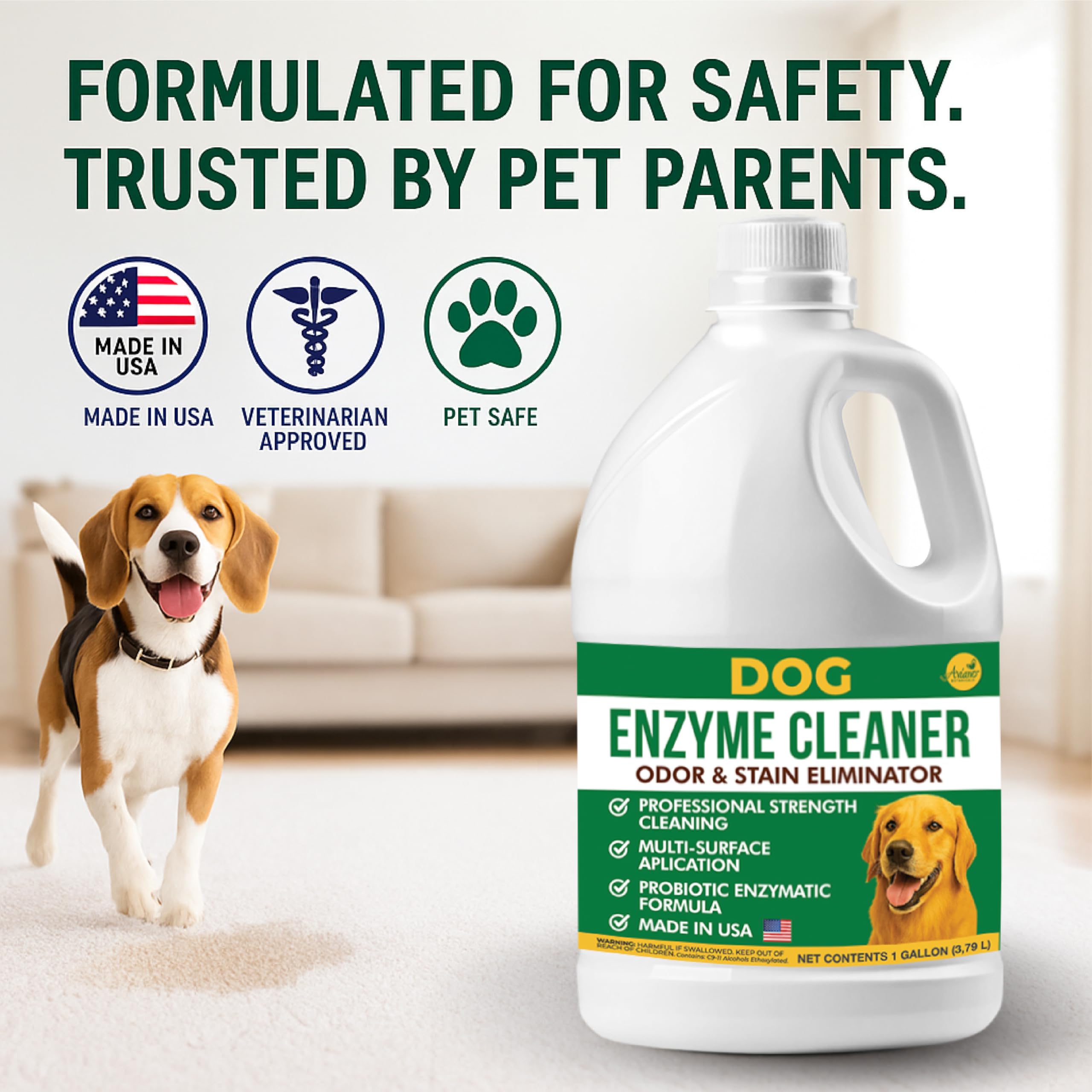 Aviano enzyme cleaner upholstery-clean showcases furniture cleaning without harsh residues