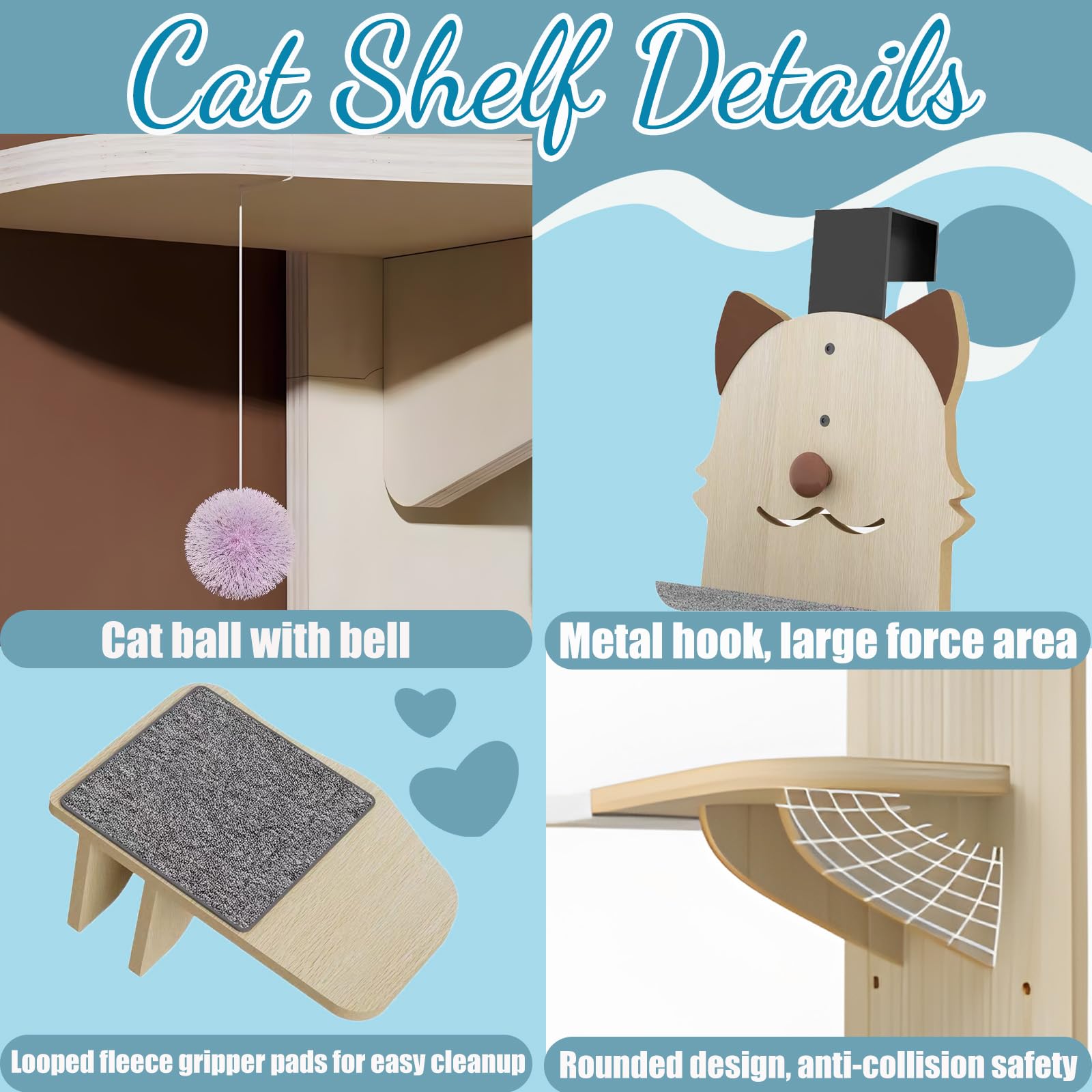 AVIF cat playing on over-door tree demonstrates space-saving entertainment