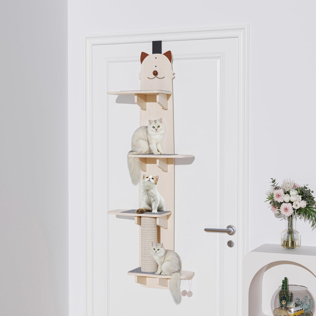 AVIF door hanging cat shelf 67inch offers vertical exercise for curious kittens