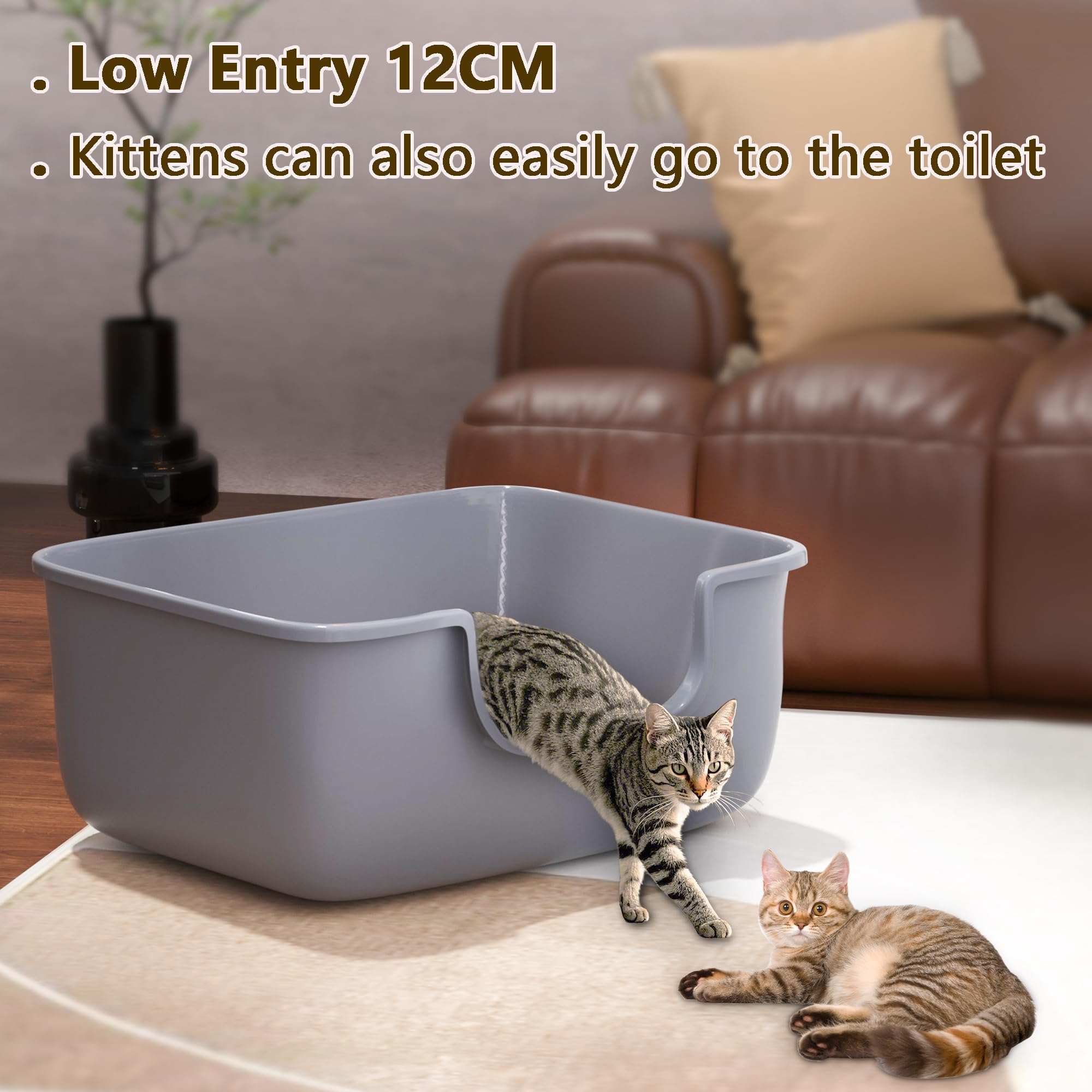 AVIUIA cat litter box high sides anti splash keeps floors cleaner during enthusiastic scooping