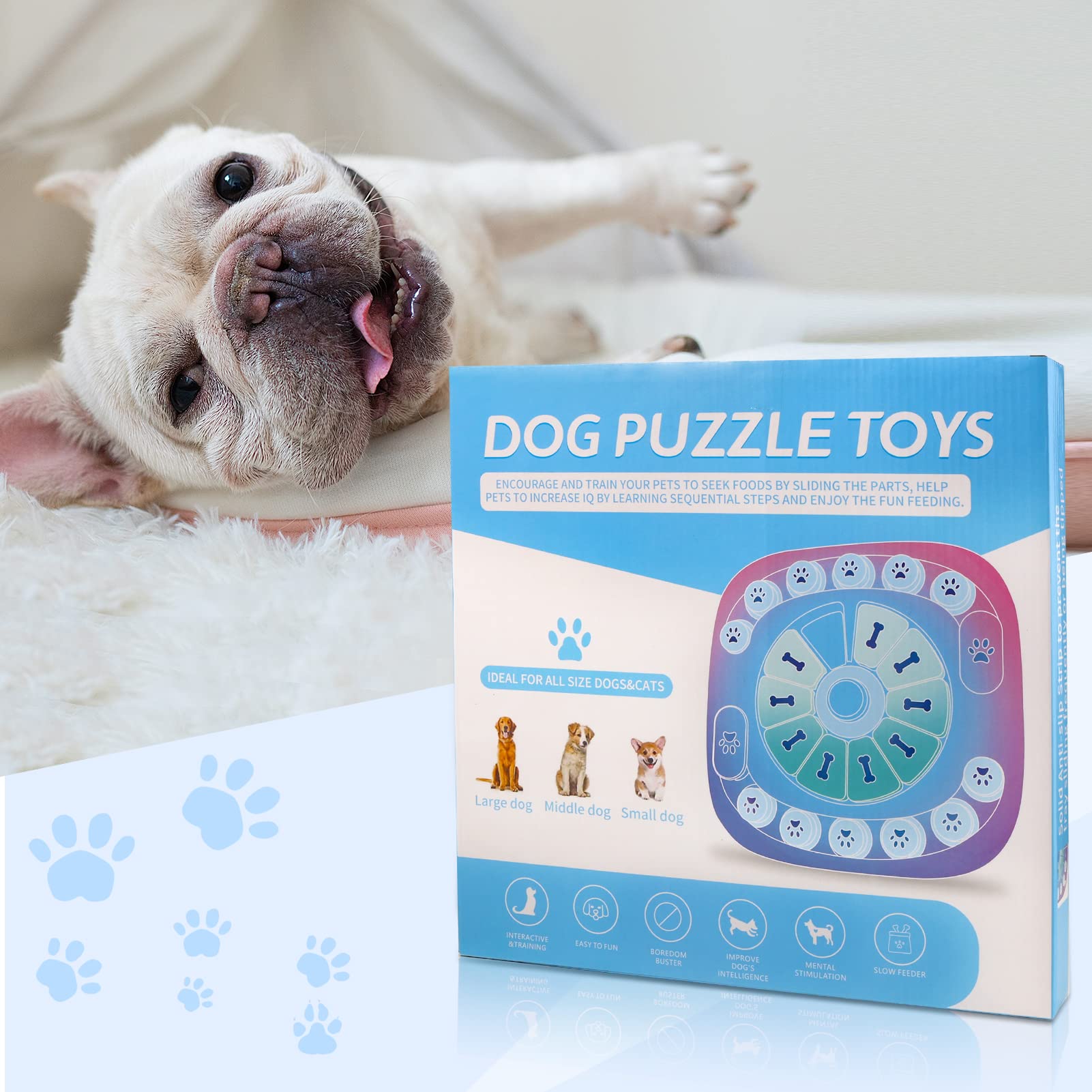AVOAR Puzzle Feeder large-medium dogs playing demonstrates versatile use.