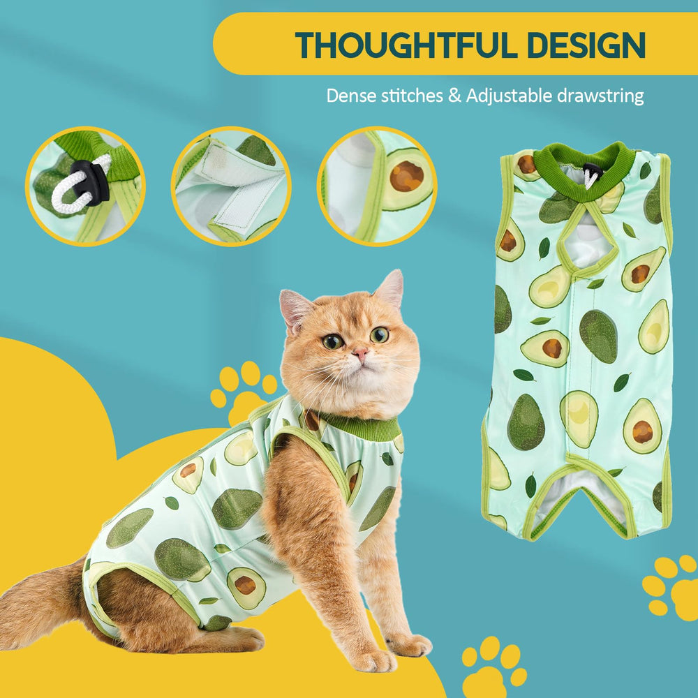 Avont Cat Recovery Suit avocado-m machine-washable cold wash and air-dry