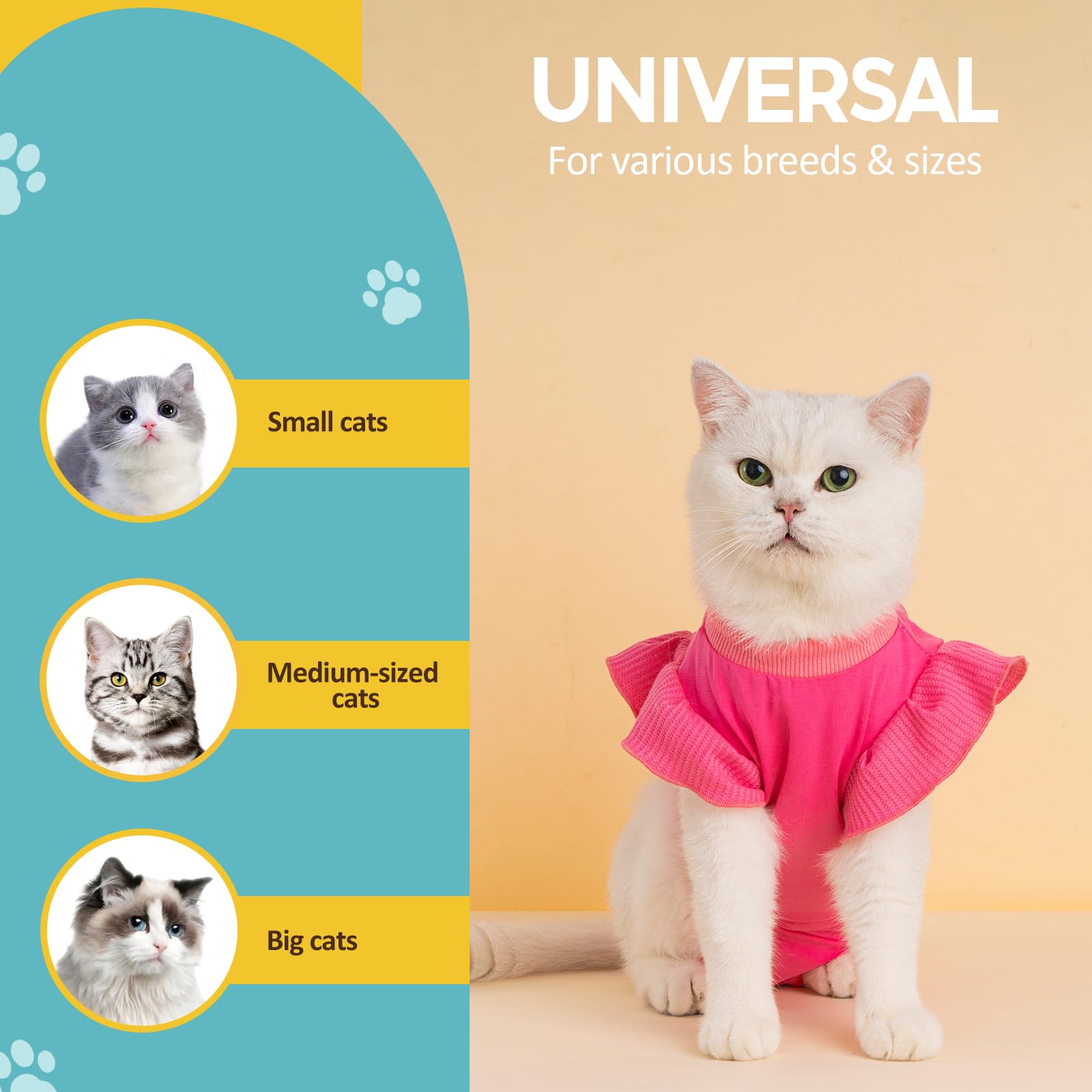 Avont Cat Recovery Suit magenta color view helps spot the garment for daily wear.