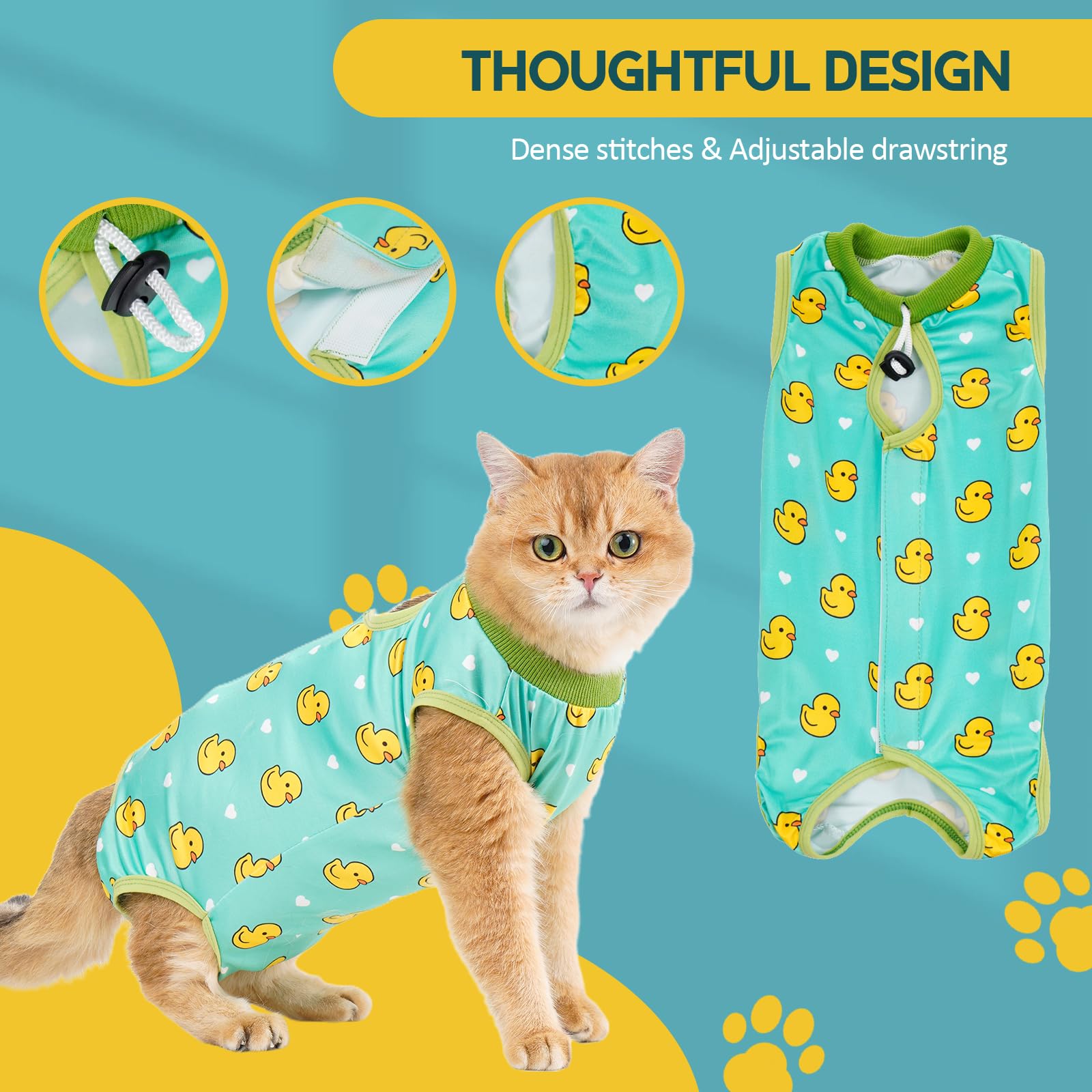Avont Cat Recovery Suit post-surgery protection helps wounds stay clean.