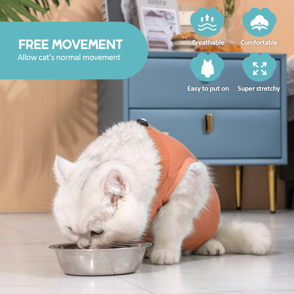 Avont Cat Recovery Suit Coral fabric close-up reveals soft breathable modal wear.