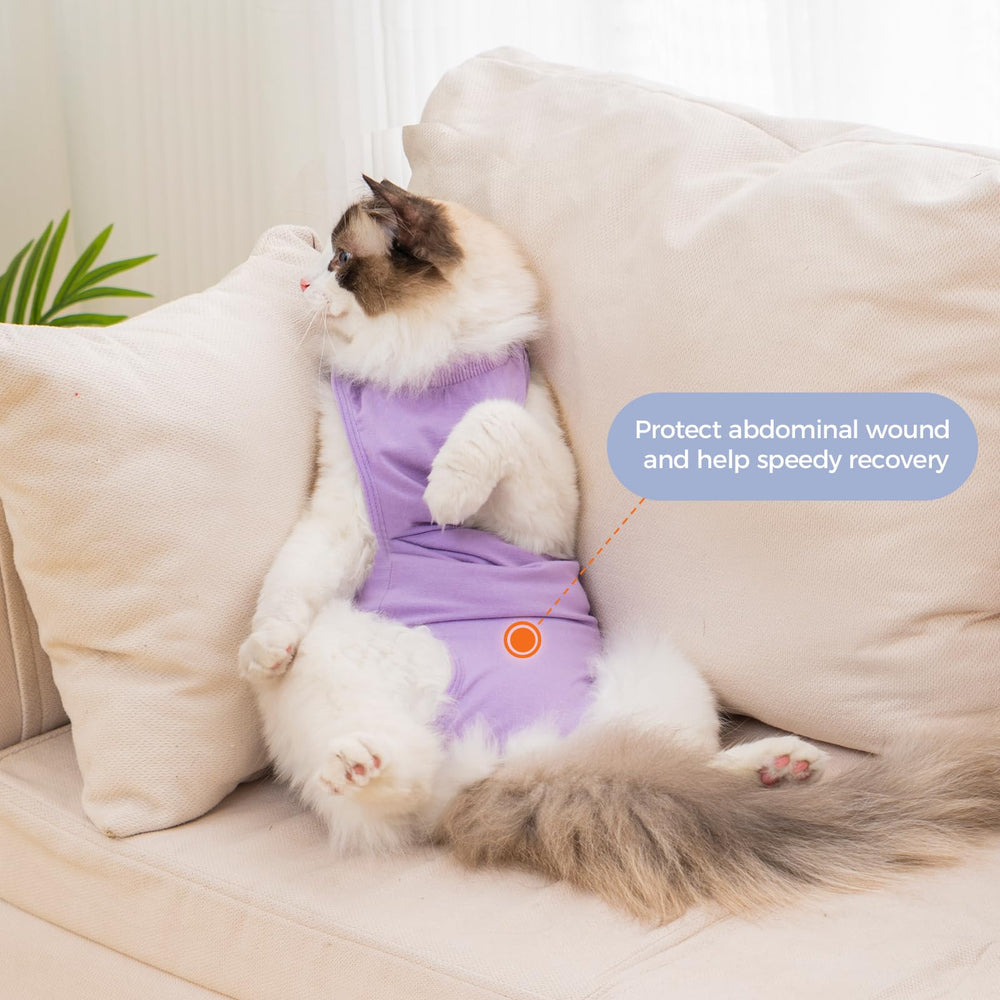 Avont cat recovery suit is machine washable and air dries, simplifying post-surgery care.