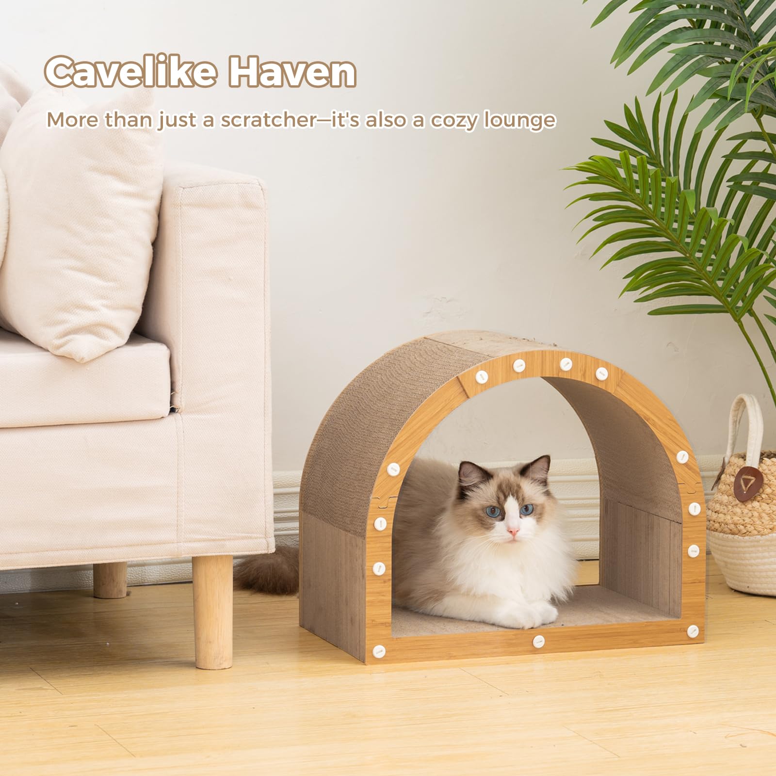 Avont Cat Scratcher House dimensions explain compact footprint for small spaces.