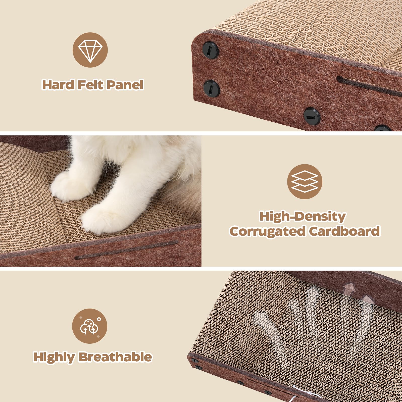 Avont Cat Scratcher Set multi-cat use suits households with multiple felines.