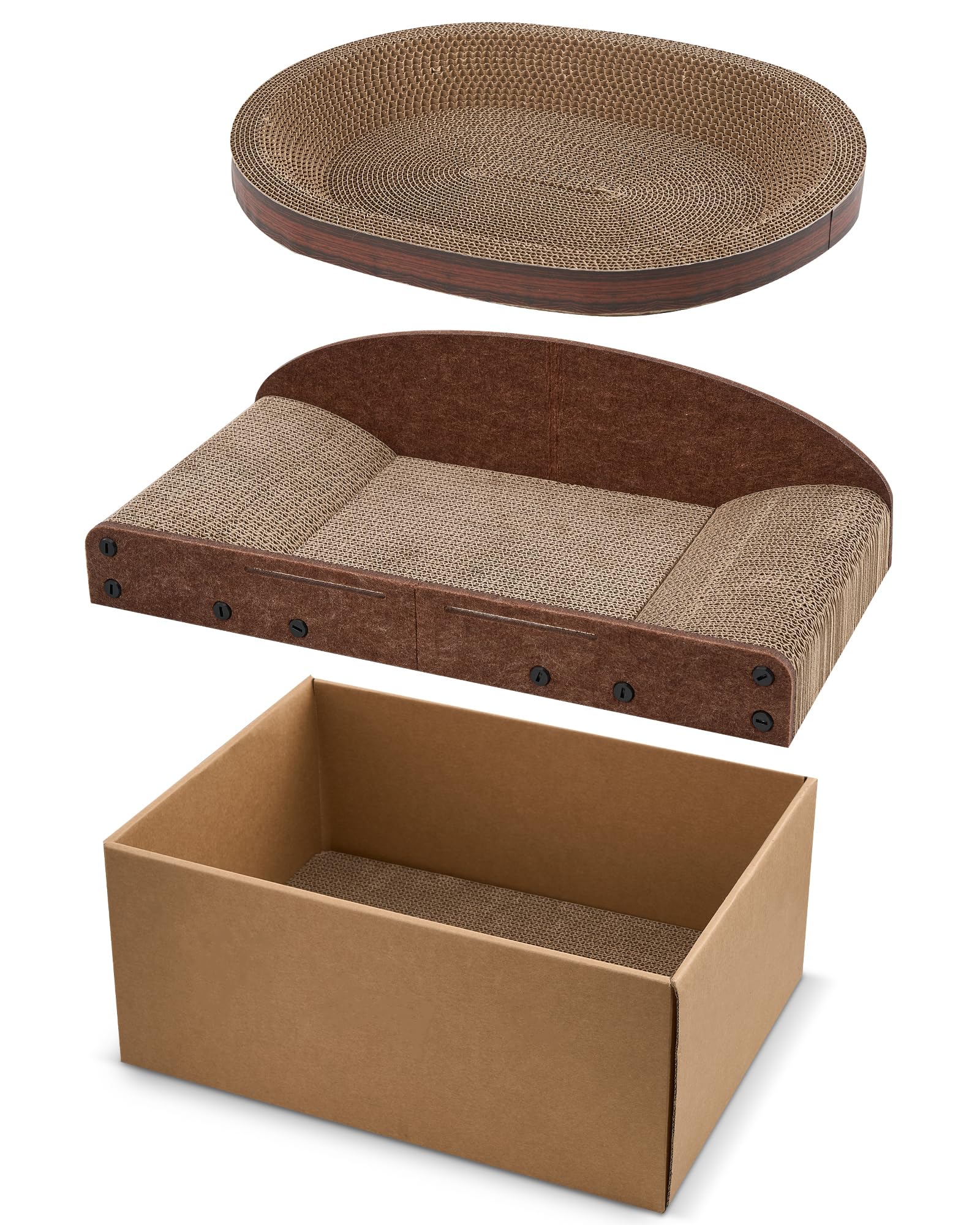 Avont Cat Scratcher Set – reversible pad provides durable, long-lasting scratching surface for indoor cats.