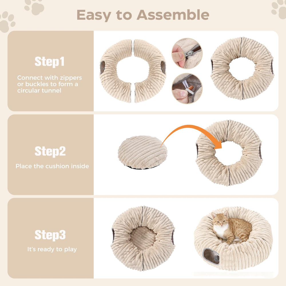 Avont Cat Tunnel Donut large size suitable for big breeds like Ragdoll.